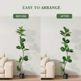 thumbnail image 5 of Artificial Fiddle Leaf Fig Tree - 5FT Fake Plant with Black Nursery Planter, Large Fake Tree for Home or Office Decor - Artificial Plants Indoor Outdoor,Housewarming Gift, 5 of 6