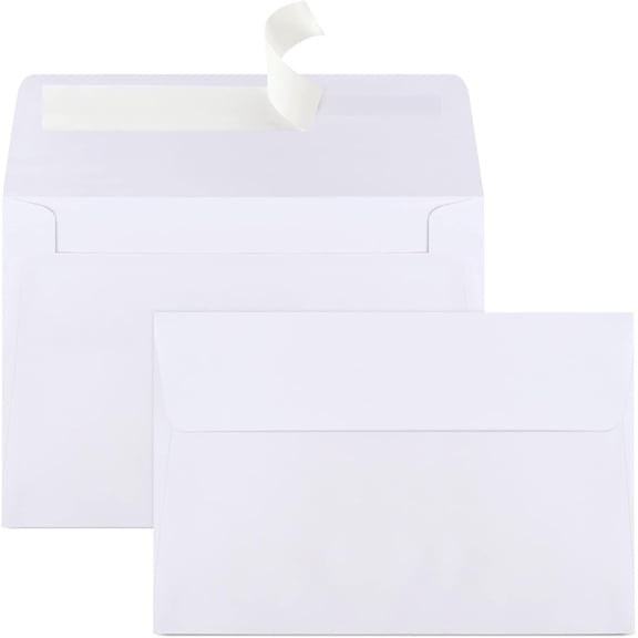 MOJMBSBSY Self-Adhesive Clasp Envelopes, A7, White, 100 Count