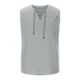 thumbnail image 3 of Penkiiy Men Casual Summer Cotton And Linen Solid V-Neck Tie Pocket Sleeveless Tank Tops Tank Tops for Men Big and Tall XL Gray 2023 Summer Deal, 3 of 3