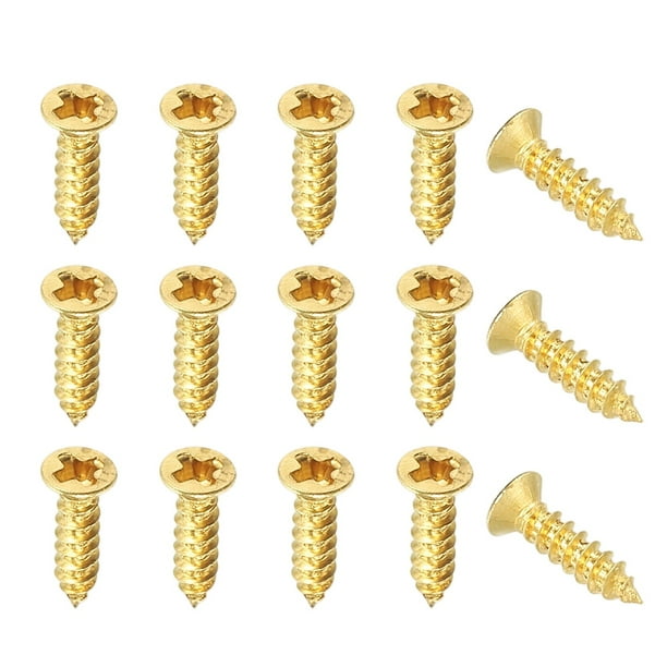 Tornillos de Madera de Latón Uxcell, Tornillos Autoperforantes, Cabeza Plana de Cruz, Adecuados para Bisagras de Puertas, Electrónica, Muebles M2 x 8 mm 100