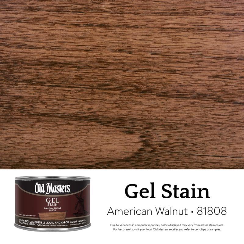 pt Old Masters 81808 American Walnut Gel Stain Oil-Based Stain