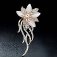 thumbnail image 3 of LEEYNEER Women‘s Flower Brooch Pin Shiny Rhinestone Party Jewelry Scarf Garment Gift Brooch Pin, 3 of 7