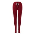 thumbnail image 6 of Daznico Womens Solid Color Casual Pants with Thick Velvet and Elastic Waist Bag and Leg Pants,Size XXL, 6 of 9