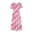 thumbnail image 4 of Sexlip Womens Maxi Dress Short Sleeve Tie Dye Design Light Fabric Flowy Silhouette for Outdoor Leisure Pink XL, 4 of 5