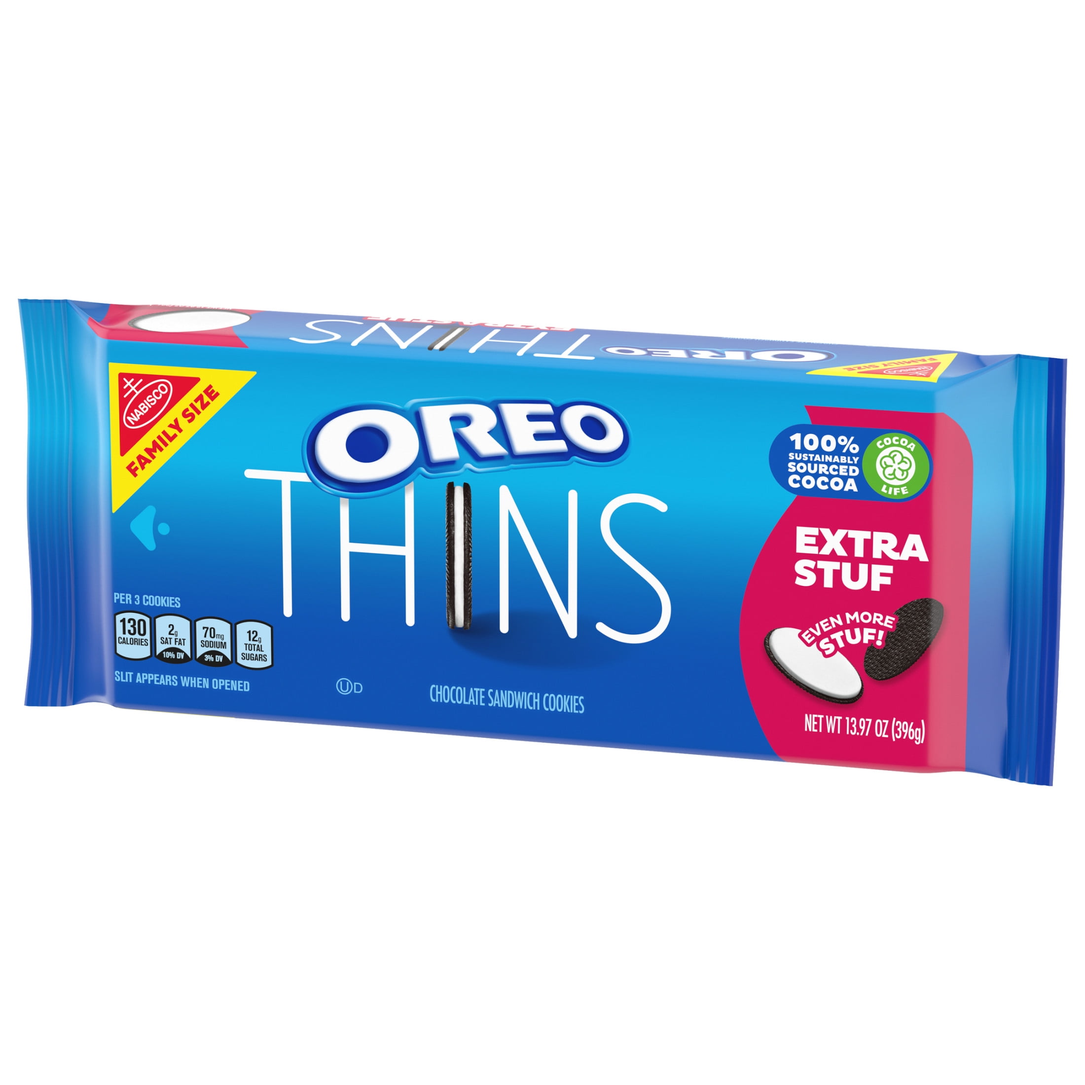 OREO Thins Extra Stuf Chocolate Sandwich Cookies, Family Size, 13.97 oz