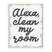 The Kids Room by Stupell Alexa Clean My Room Kids Funny Word Design Wall Plaque by Daphne Polselli