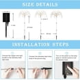 thumbnail image 4 of 3 Pack Solar Firework Lights Outdoor, 360 LED Waterproof Starburst Stake Lights with Remote Control, 8 Modes DIY Solar Garden Decorative Lights for Pathway, Yard, Patio, Christmas (Multicolor), 4 of 8