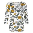 thumbnail image 5 of Nrmvnmi Womens 3/4 Length Sleeve Cotton Tops Casual Floral Print Round Neck Tie Dye Summer/Fall Tops Loose Fit Elastic and Lightweight Blouse For Women, 5 of 6