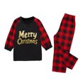 thumbnail image 2 of Odeerbi Christmas Pajamas for Family Plaid Holiday Long Sleeve Family Christmas Pajamas Matching Sets Kids Fashion Casual Plaid Print Tops Pants Sleepwear Family Matching PJs Set Black, 2 of 4
