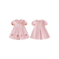 thumbnail image 2 of BemeyourBBs Toddler Baby Girl Back to School Dress Kids Kindergarten Outfits Little Baby Girl Summer Pleated Dress School Bus Embroidery Doll Collar Puff Short Sleeves A Line Dress, 2 of 9
