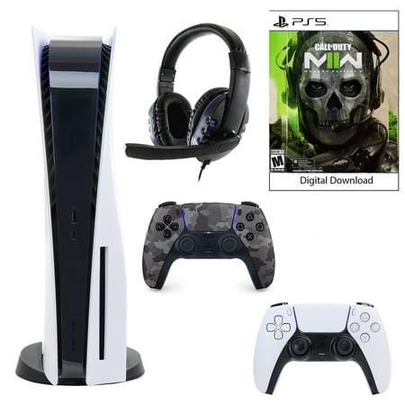 Sony PlayStation 5 Core Console with Call of Duty: Modern Warfare II with Headset and DualSense Controller in Grey Camo