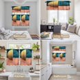 thumbnail image 6 of Boho Kitchen Curtains Sets for Windows 36 Inch Length, Modern Abstract Gold Teal Geometric Art Rod Pocket Window Treatments Tier Curtains and Valances Set for Bedroom/Bathroom, 6 of 8