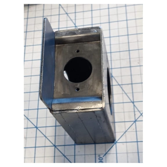 Gate Lockbox Single Hole Weldable Steel 3 1/2" x 4 1/2" x 2" Unpainted Lock Box 2 inch