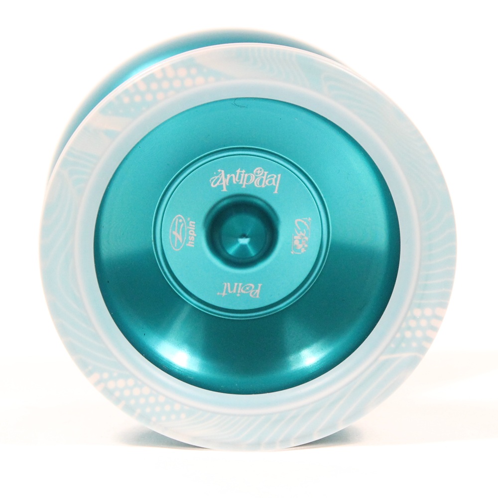 hspin x C3yoyodesign Antipodal Point Yo-Yo - 7075 Aluminum YoYo with PC Rings (Shiny Teal w/Clear Rings)