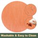 thumbnail image 4 of Uxcell 8Pcs Manteles, Manteles Redondos de 13.7 Pulgadas, Manteles Trenzados Antideslizantes Resistentes al Calor, Manteles Lavables para Mesa de Comedor con Superficie de Textura de Bambú, Naranja, 4 of 7