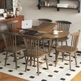 thumbnail image 4 of Wooden Round Dining Table Telescopic Oval Folding Household Eating Dining Tables Simple Mesa Comedor Restaurant Furniture QF50DT My Lux Decor Round, 4 of 14