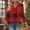 Red#1, variant on Drovellove Women's Casual Print 3/4 Length Sleeve Blouse with V Neck - Loose Fit Top for Home or Work