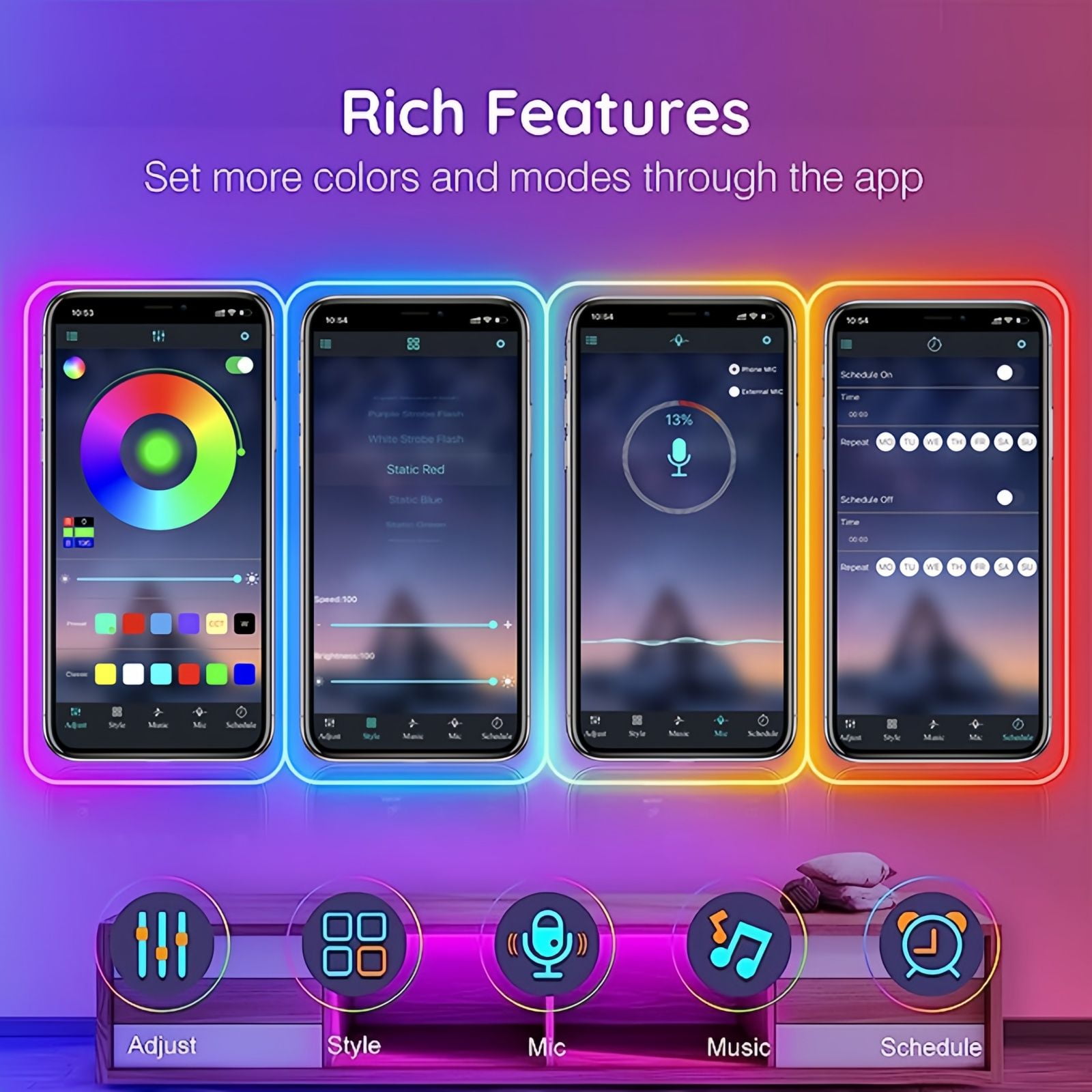Neon Rope Lights , Flexible LED Strip Lights with App & Remote Control, Music Sync RGB Light Strip, IP65 Waterproof Rope Lights for Bedroom, Gaming Room, Party Decor