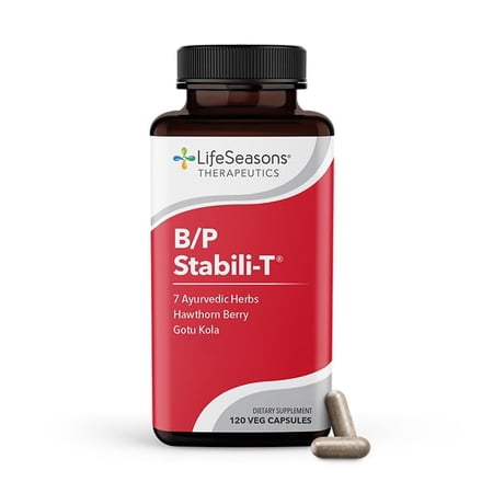 LifeSeasons B/P Stabili-T - Blood Pressure Support - Supplement for Healthy Heart & Circulation - Ashwagandha, Arjuna, Gotu Kola & Hawthorn Berry - 120 Capsules