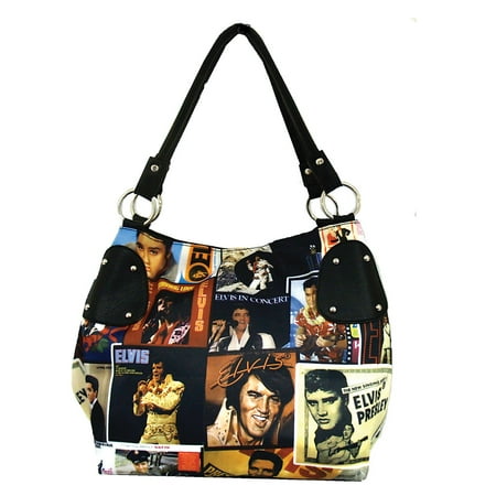- Elvis Presley Lifetime Collage Purse - Microfiber w/ Leather Look Accents