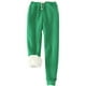 thumbnail image 1 of Pantalones deportivos Prolriy para mujer, con forro cálido, deportivos, de cintura alta, con forro polar, largos y gruesos para exteriores, de invierno, color verde XXXL., 1 of 5