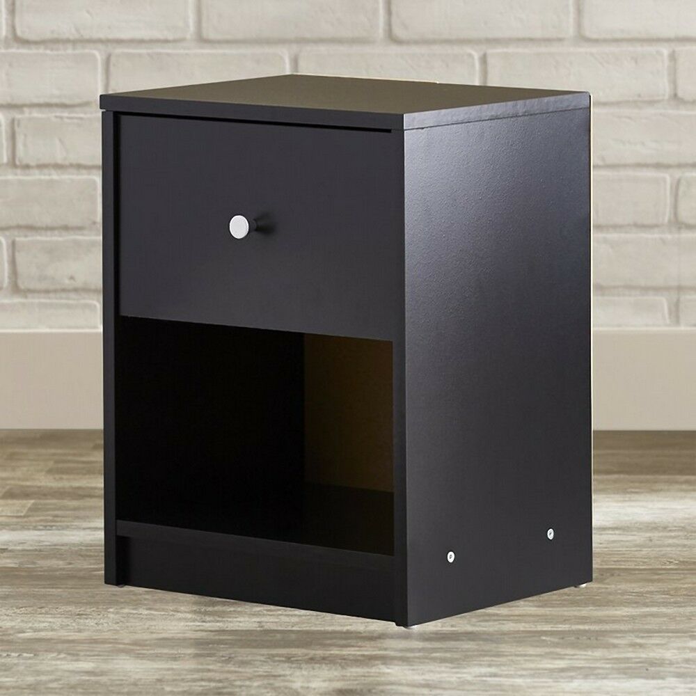 FCH UBesGoo Black Nightstand End Table Bedroom Best Furniture