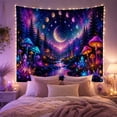 thumbnail image 2 of Bioluminescent Forest Night With Upper Portion Large Textured, Mystical Fantasy for Space Lovers, Galaxy Room Decor, Mother's Day Gift, Tapestry Wall Hanging for Bedroom and Dorm, 2 of 7