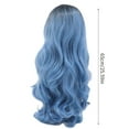thumbnail image 6 of Guoxxzi Women's Micro Curly Long Hair Black Bule Gradient Inner Buckle Wig, 6 of 7