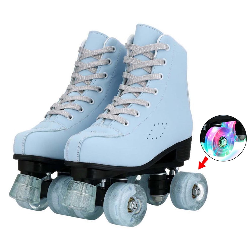 Women's Roller Skates Classic High Top Quad Skates PU Leather Shiny
