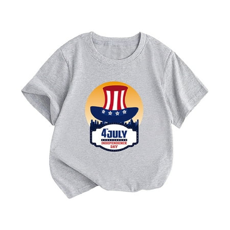 

Rovga Summer Boys Girls Toddler T-Shirts Short Sleeve Independence Day Letter Prints T Shirt Tops