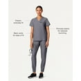thumbnail image 2 of Jaanuu Magna Women's 3-Pocket Classic V-Neck Scrub Top - Heather Gray 3X, 2 of 7
