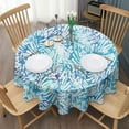 thumbnail image 3 of Colorful Tie Dye Pattern Round Tablecloth 60"x60",Wrinkle Wipeable Table Cloth for Kitchen Dining Room Picnic Patio Party, 3 of 6