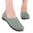 thumbnail image 3 of XIMIN Women’s Ballet Wide Width Flat Shoes Dress Shoes Knit Round Toe Slip On Ballerina Walking Flats Shoes Low Wedge Casual Fashion Comfortable Footwear (8, Green), 3 of 6