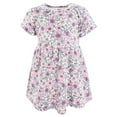 thumbnail image 3 of Hudson Baby Infant and Toddler Girls Cotton Dresses, Pink Purple Pretty Floral, 6-9 Months, 3 of 4