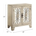 thumbnail image 4 of Gzxs Vintage Buffet Cabinet with 2 Mirrored Carved Doors, Accent Console Cupboard for Entryway, Bedroom, Living Room, 28"L x 15"W x 32"H (Antique White), 4 of 8