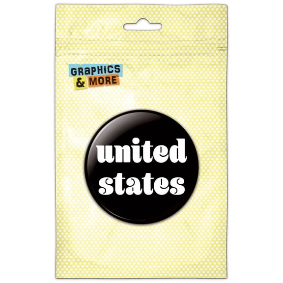 United States Black White Pinback Button Pin Badge