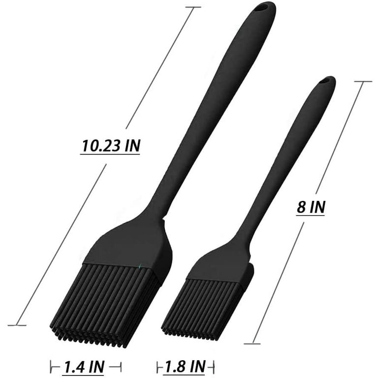 Restaurantware 10.2 inch Pastry Brush, 1 Heat-Resistant Basting Brush - Dishwasher-Safe, Hanging Hole, Black Silicone Cooking Brush, for Spreading