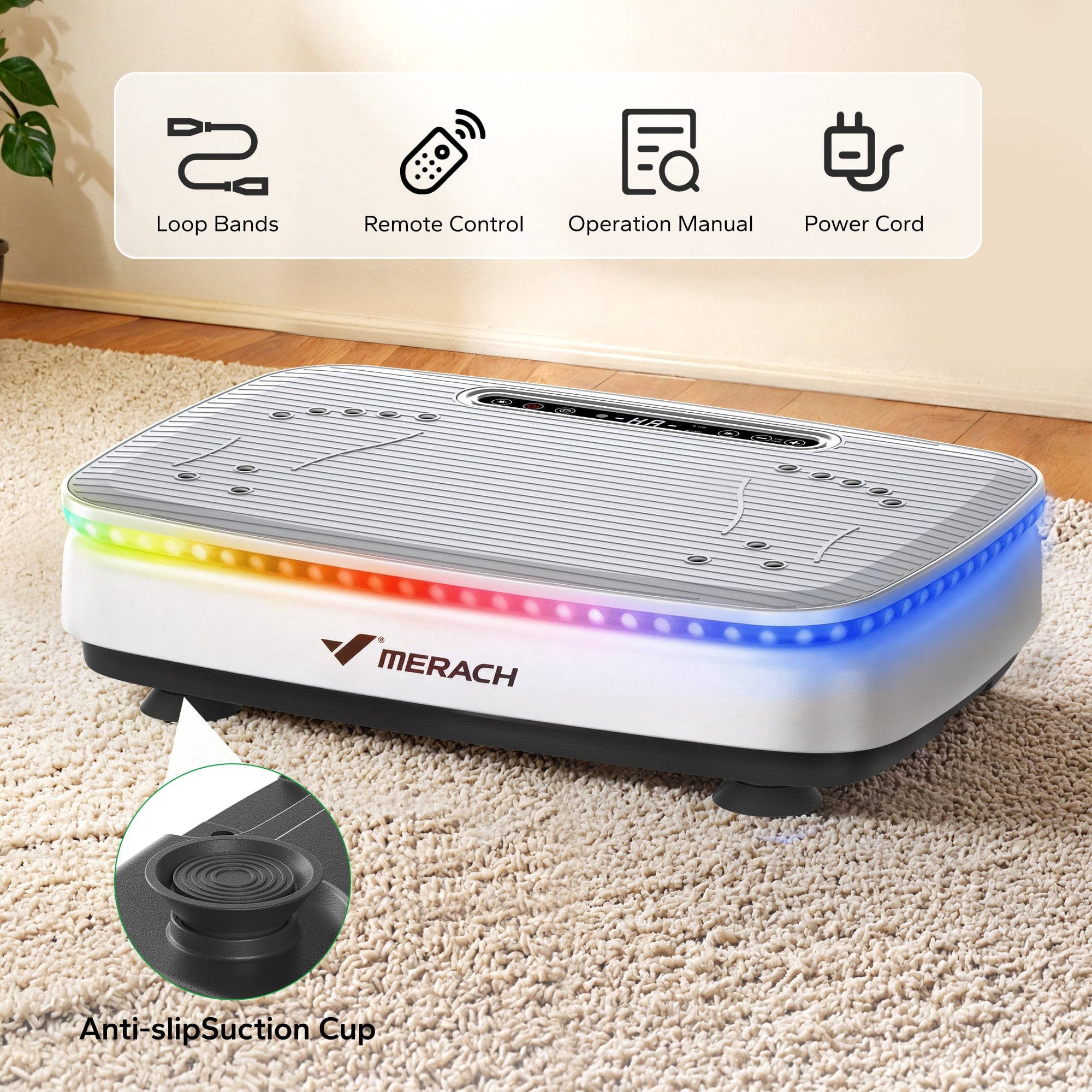 MERACH Vibration Plate Exercise Machine, 330lb Capacity, Bluetooth, Whole Body Workout Fitness Platform, Gift