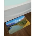 thumbnail image 2 of Landscape Bath Mat, Highland Atmosphere in Canada on the Shores of the Abraham Lake Autumn Forests, Plush Bathroom Decor Mat with Non Slip Backing, 29.5" X 17.5", Multicolor, by Ambesonne, 2 of 2