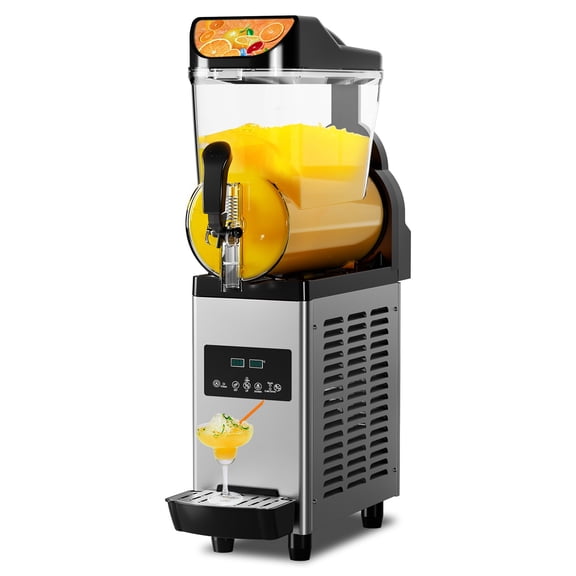 Studyset Slush Machine Single Barrel 15L, 450W, 15 L/8 gal Frozen Drink Margarita Machine, 450W Stainless Steel Slushie Maker, Fast Cooling & Low-Noise, Auto-Clean for Restaurants, Cafes, Food Trucks