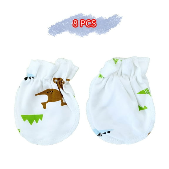TELOLY 8Pcs Baby Mittens,Simple to Wear Baby Mittens Newborn,Gentle on Skin Newborn Mittens,Style2