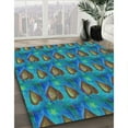 thumbnail image 3 of Ahgly Company Machine Washable Indoor Square Transitional Dark Turquoise Green Area Rugs, 4' Square, 3 of 7