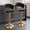 Black 1007 2, variant on Lessmore Modern Velvet Swivel Bar Stool Set of 2 - Adjustable Height with Backrest, Gray, Gold Base