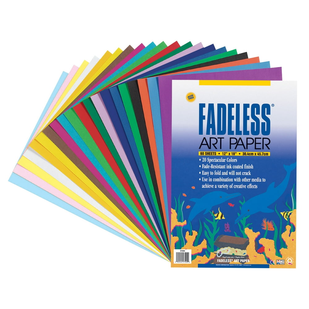 Fadeless Art Paper, 50 lb., 18 x 24 Inches, Multiple Colors, 60 Sheets
