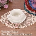 thumbnail image 4 of Uxcell 2Pcs Manteles Individuales de Encaje, 9.06" x 11.81" Doilies de Mesa Vintage, Blanco, 4 of 7