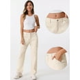 thumbnail image 2 of DARING DIVA Women's High Waist Baggy Y2K Street Cargo Pants with Pockets L Beige, 2 of 6