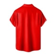 thumbnail image 5 of Casual Shirts for Mens Short Sleeve Stylish Print Comfort Breathable Fabric Holiday Top for Men,Red,L, 5 of 5