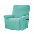 thumbnail image 1 of DJN Sofa Cover Super Stretch Recliner Cover Recliner Couch Covers Recliner Chair Cover Form Fitted Non Slip Reclining Slipcovers For Standard Large Recliner Soft Thick cloth Light Blue One Size, 1 of 7