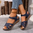 thumbnail image 4 of Rokment Womens Platform Wedges Dressy Sandals 2026 Summer Comfortable Leather Open Toe Orthopedic Arch Support Walking Sandals for Woman Beach D Size 8.5, 4 of 7