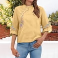 thumbnail image 2 of Linen Shirts For Women，Gauze Shirts For Women Lightweight Linen Blouses For Women Peasant Blouse Chinese Frog Button Tees Womens Linen Cotton Blouses Summer Peasant Tops For Women, 2 of 9